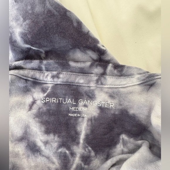 Spiritual Gangster Rainbow Heart Patch Tie Dye Rocker Deep Arm Slits Tank Top - Picture 5 of 6